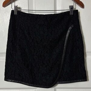 New NWT Rebecca Taylor Black Lace Wrap Skirt Size 2 Cotton Viscose Blend lined